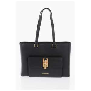 Moschino LOVE Faux Leather Tote Bag with Golden Details