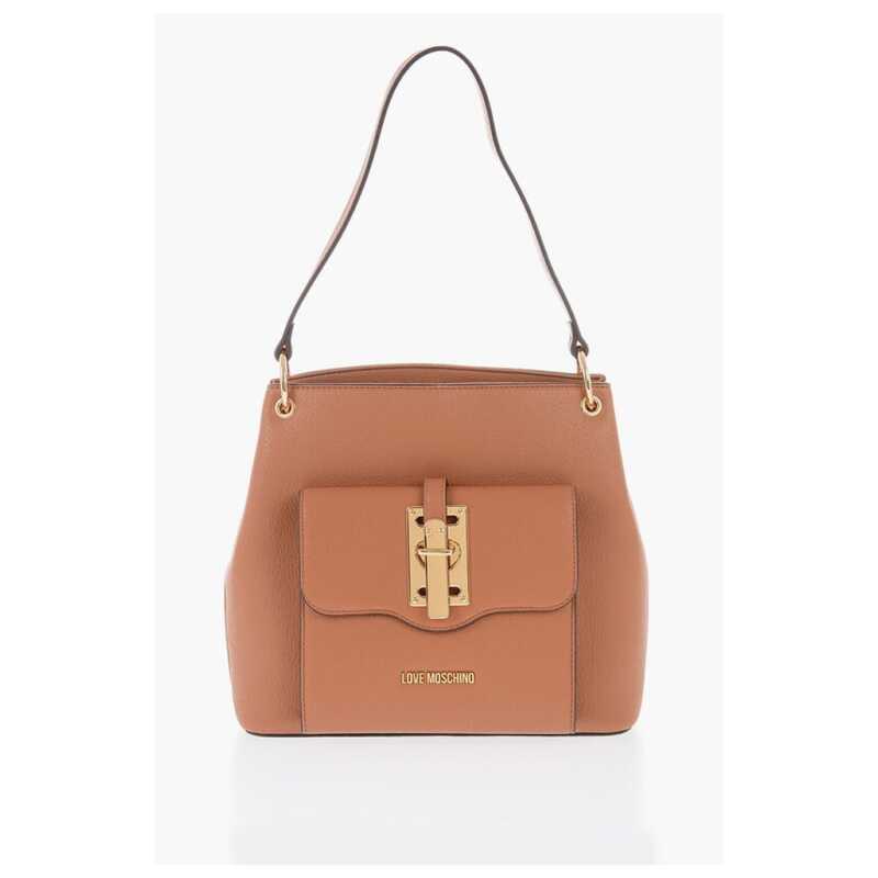 Moschino LOVE Faux Leather Shoulder Bag with Golden Details, theFeinheit