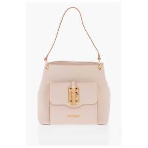 Moschino LOVE Faux Leather Shoulder Bag with Golden Details