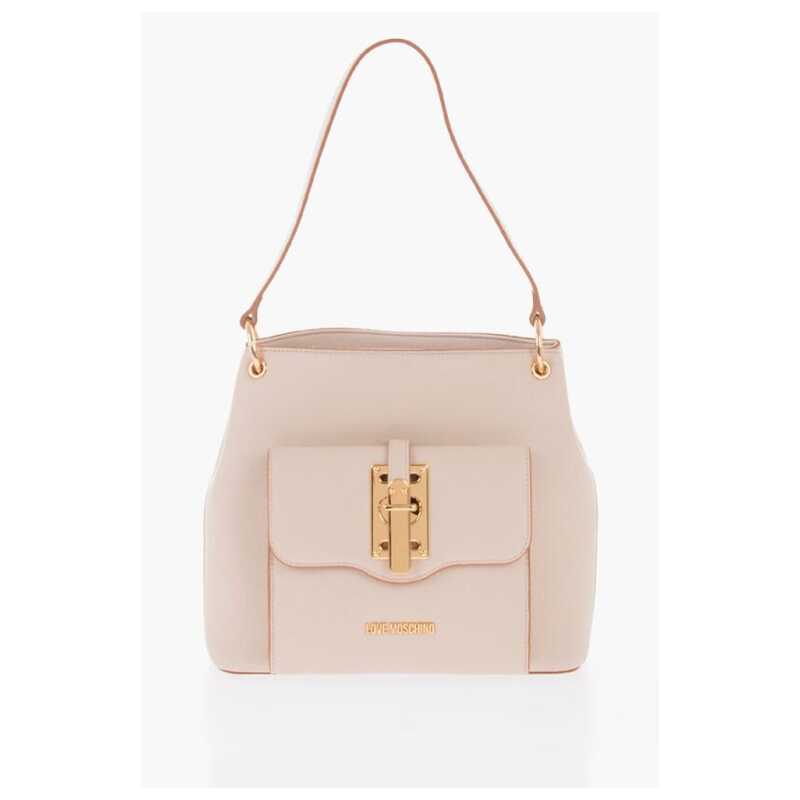 Moschino LOVE Faux Leather Shoulder Bag with Golden Details, theFeinheit