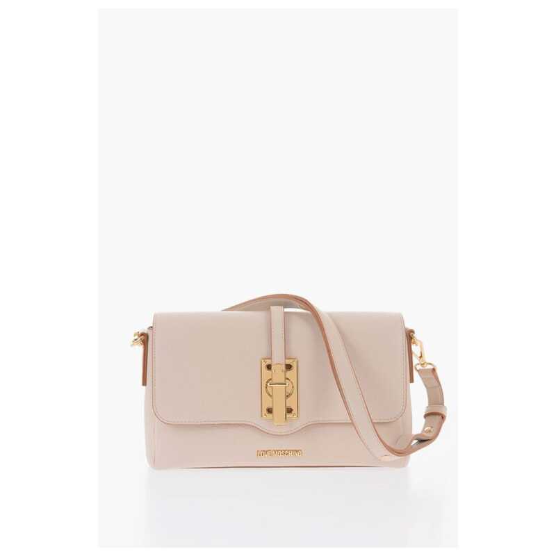 Moschino LOVE Faux Leather Shoulder Bag with Golden Details, theFeinheit