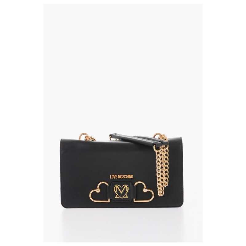 Moschino LOVE Leather Bag with Double Gold Heart Decoration, theFeinheit