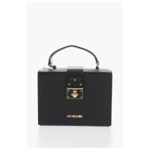 Moschino LOVE Leather Briefcase Bag with Turn Lock Closure