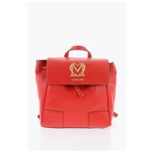 Moschino LOVE Faux Leather Backpack with Golden Logo