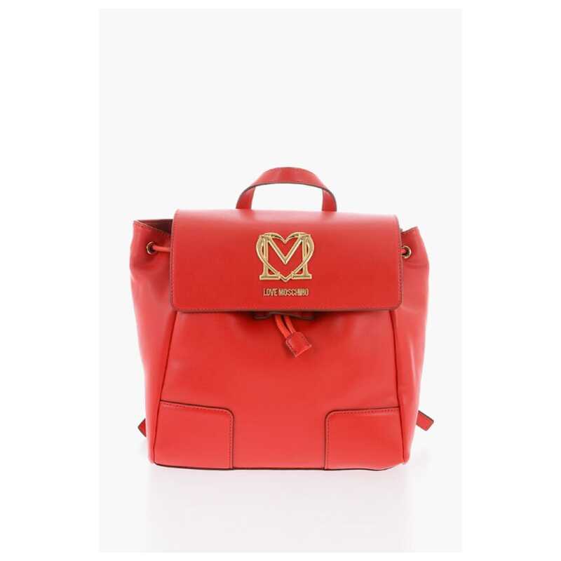 Moschino LOVE Faux Leather Backpack with Golden Logo, theFeinheit
