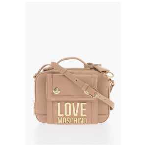 Moschino LOVE Faux Leather Crossbody Bag with Golden Logo