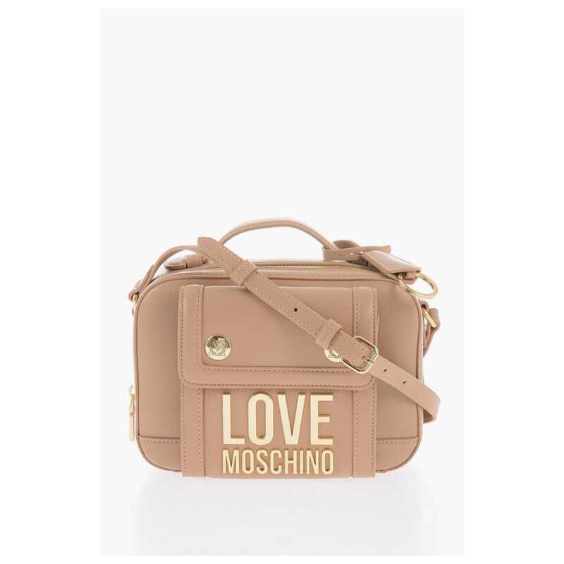 Moschino LOVE Faux Leather Crossbody Bag with Golden Logo, theFeinheit
