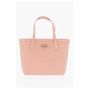 Moschino LOVE Faux Leather VALENTINA Tote Bag with All-Over Hearts