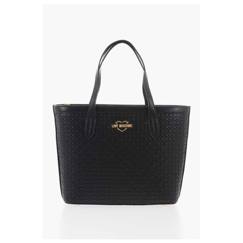 Moschino LOVE Faux Leather VALENTINA Tote Bag with All-Over Hearts, theFeinheit