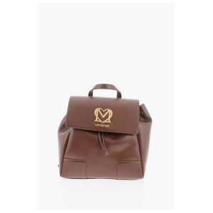 Moschino LOVE Faux Leather Backpack with Golden Logo