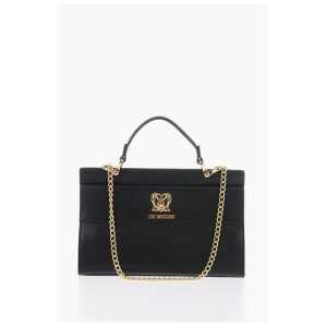 Moschino LOVE Faux Leather Bag with Golden Chain and Turn Lock Closur