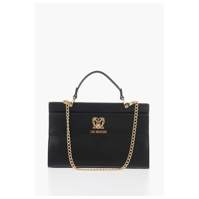 Moschino LOVE Faux Leather Bag with Golden Chain and Turn Lock Closur, theFeinheit