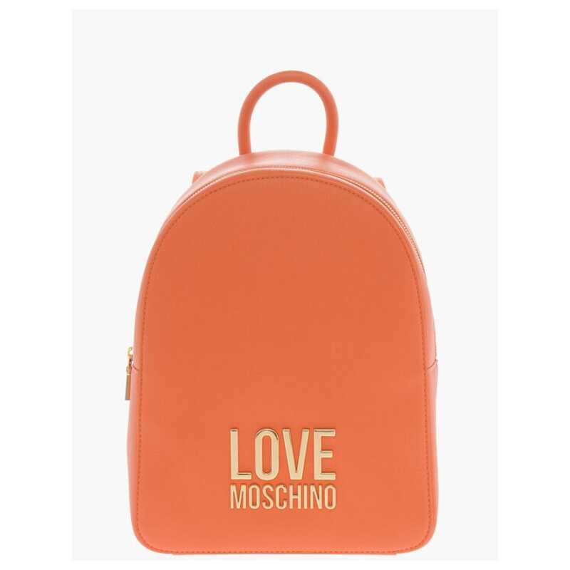 Moschino LOVE Textured Faux Leather Backpack with Golden Logo, theFeinheit