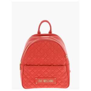 Moschino LOVE Quilted Faux Leather Backpack with Matched Pouch