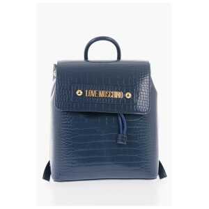 Moschino LOVE Crocodile Effect Faux Leather Backpack