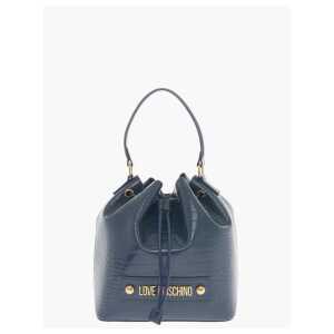 Moschino LOVE Faux Leather Crocodile Effect Bucket Bag with Embossed