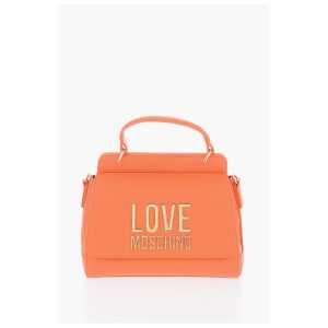 Moschino LOVE Faux Leather Mini Bag with Maxi Golden Plaque