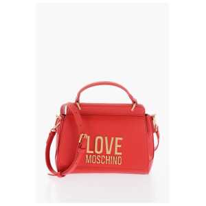 Moschino LOVE Faux Leather Shoulder Bag with Golden Maxi Logo