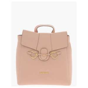 Moschino LOVE Faux Leather Backpack with Heart-Shaped Clamps