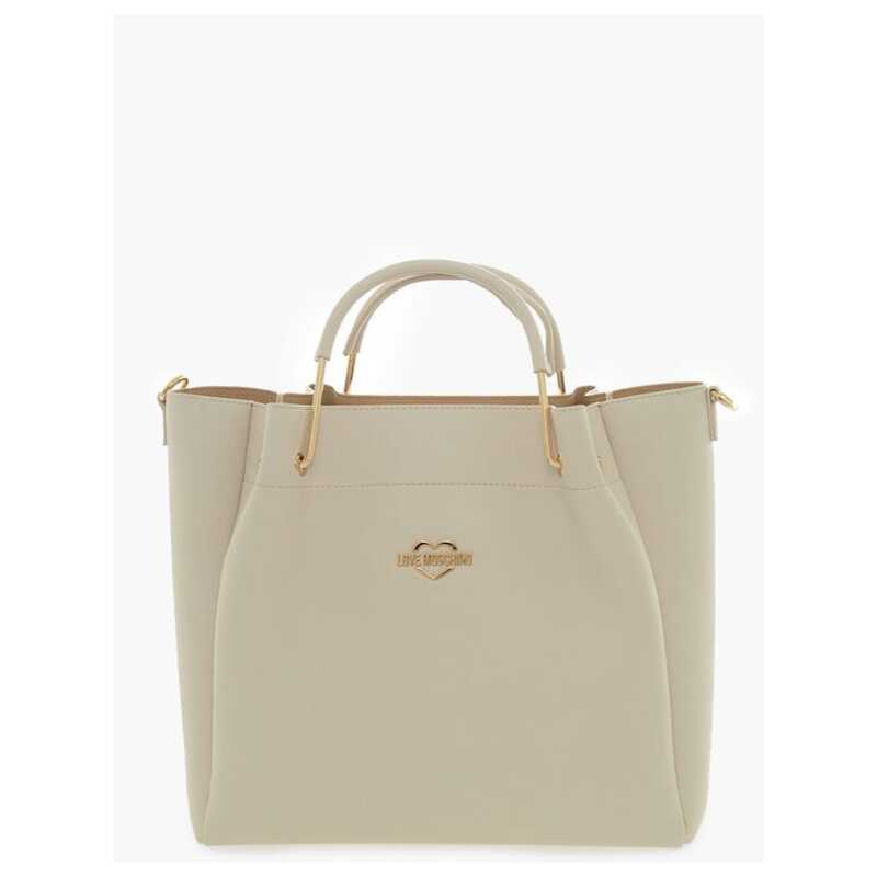 Moschino LOVE Faux Leather Tote Bag with Golden Logo, theFeinheit