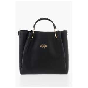 Moschino LOVE Faux Leather Tote Bag with Golden Logo
