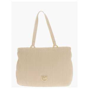 Moschino LOVE Pleated Faux Leather Tote Bag