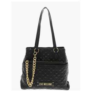 Moschino LOVE Quilted Faux Leather Tote Bag with Matching Pouch