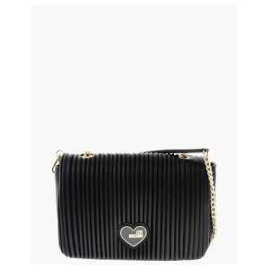 Moschino LOVE Faux Leather Shoulder Bag with Golden Chain