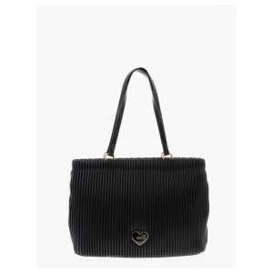 Moschino LOVE Pleated Faux Leather Tote Bag