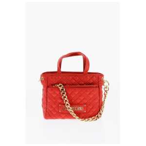 Moschino LOVE Faux Leather Quilted Mini Bag with Matching Pochette