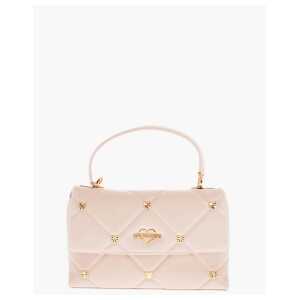Moschino LOVE Faux Leather Quilted Bag with All-Over Hearts