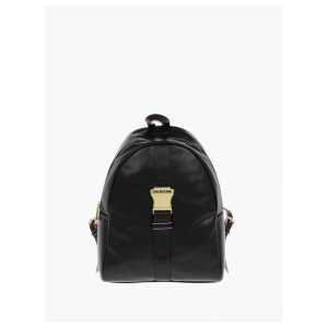 Moschino LOVE Logoed Shoulder Strap Faux Leather SAFETY Backpack