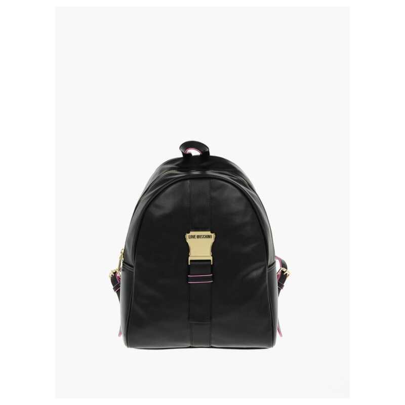 Moschino LOVE Logoed Shoulder Strap Faux Leather SAFETY Backpack, theFeinheit