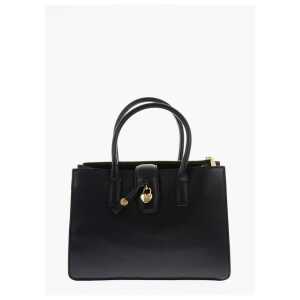 Moschino LOVE Faux Leather Tote Bag with Golden Heart Charm