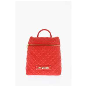 Moschino LOVE Quilted Faux Leather Backpack with Golden Logo