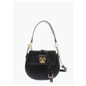 Moschino LOVE Faux Leather Mini Saddle Bag with Golden Closure Turn L