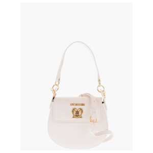 Moschino LOVE Faux Leather Mini Saddle Bag with Golden Closure Turn L