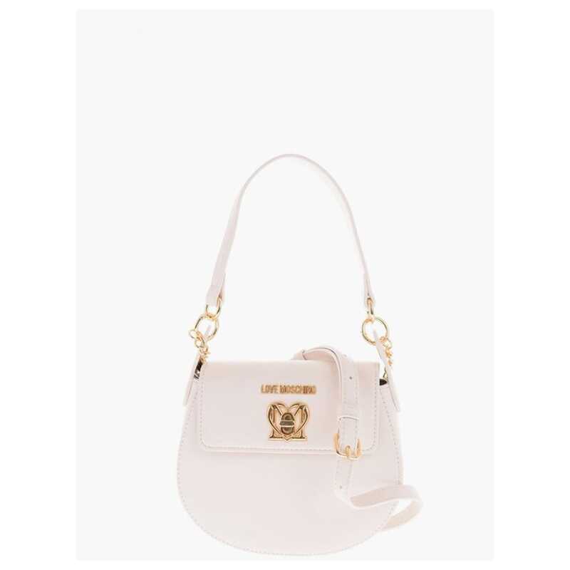 Moschino LOVE Faux Leather Mini Saddle Bag with Golden Closure Turn L, theFeinheit