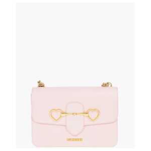 Moschino LOVE Golden Clamp Faux Leather Shoulder Bag