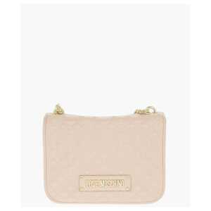 Moschino LOVE Quilted Faux Leather Shoulder Bag with Embossed Logo