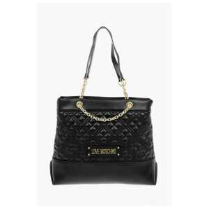 Moschino LOVE Faux Leather Quilted Shoulder Bag with Monogram