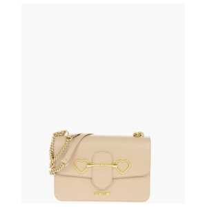 Moschino LOVE Faux Leather Shoulder Bag with Maxi Clam Heart Clamp