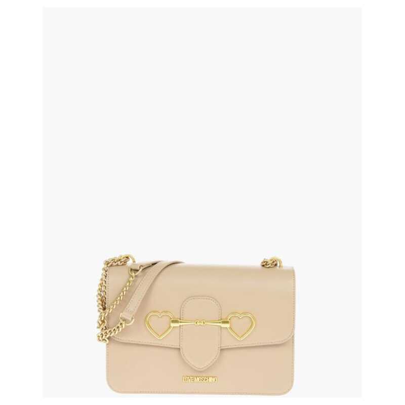 Moschino LOVE Faux Leather Shoulder Bag with Maxi Clam Heart Clamp, theFeinheit