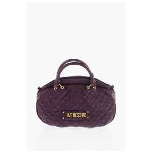 Moschino LOVE Quilted Faux Leather Bag with Double Handle and Removab