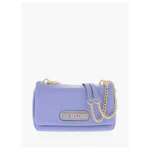 Moschino LOVE Textured Faux Leather Shoulder Bag with Golden Logo