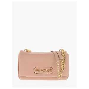 Moschino LOVE Textured Faux Leather Shoulder Bag with Golden Logo