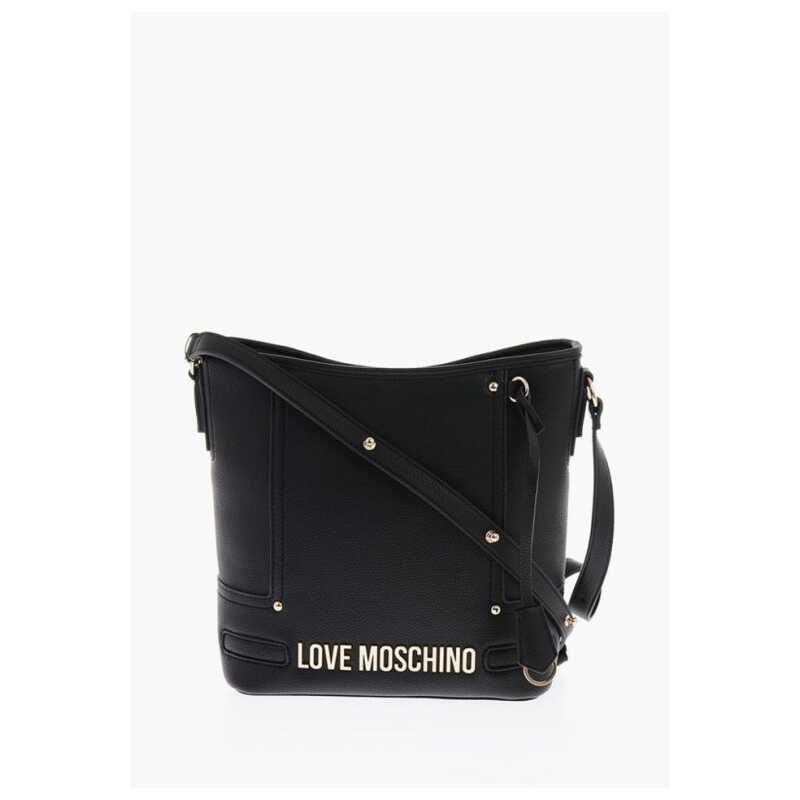 Moschino LOVE Texture Faux Leather Tote Bag with Embossed Logo, theFeinheit