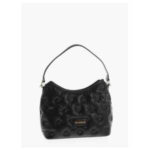 Moschino LOVE Embossed Hearts All Over Faux Leather Hobo Bag
