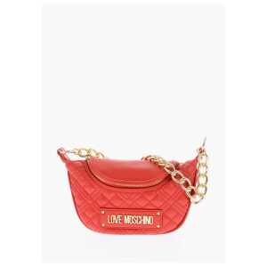 Moschino LOVE chain handle quilted faux leather bag