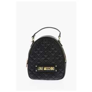 Moschino Love Quilted Faux Leather Mini Bag with Golden Details